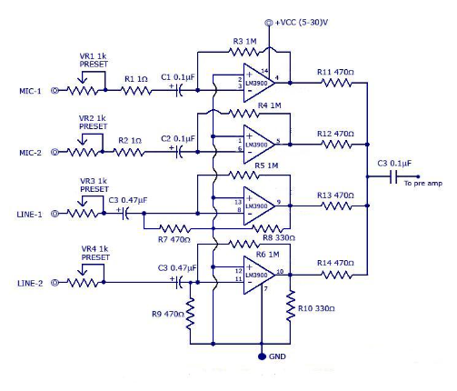 Fig.8 Multi-Channel Audio Mixer Circuit