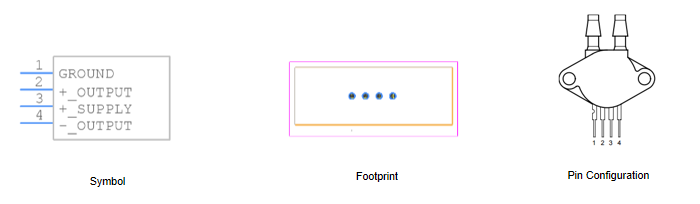 Fig.1 MPX2010DP Symbol, Footprint and Pin Configuration